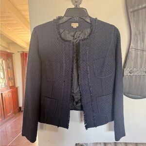 Polished and like new fully lined Navy Tweed Jacket